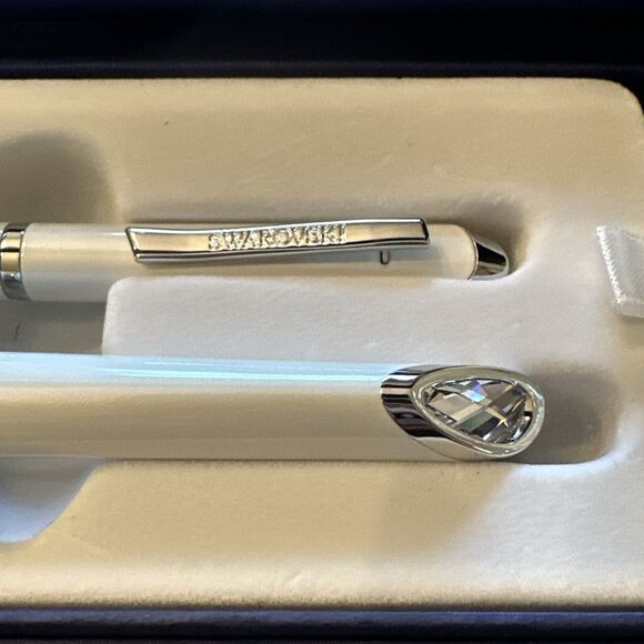 NEW in Box Swarovski Crystal Starlight Stylus & Ballpoint Pen & Pencil Set White - Picture 4 of 6